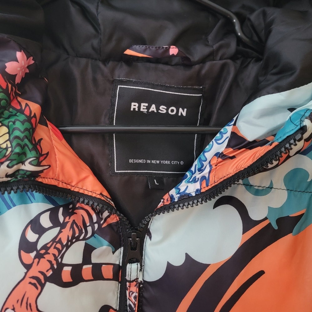 Reason Dragon Tiger Puffer Jacket size L - Picture 8 of 11
